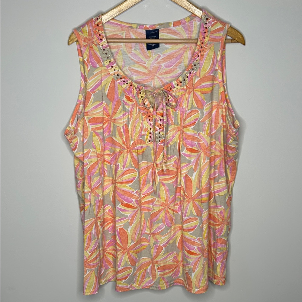NWOT Beaded Colorful Tank